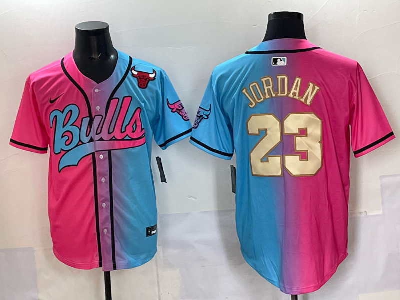 Men Chicago Bulls Nike #23 Jordan Blue pink NBA 2025 Jersey style 005->chicago bulls->NBA Jersey